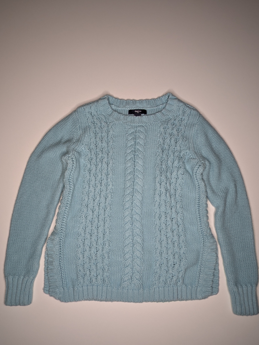 GAP Light Blue Cable-Knit Pullover Sweater